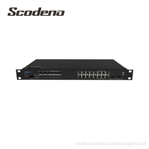 L3 10G Fiber Managed Ethernet Switch with 8 Gigabit combo ports